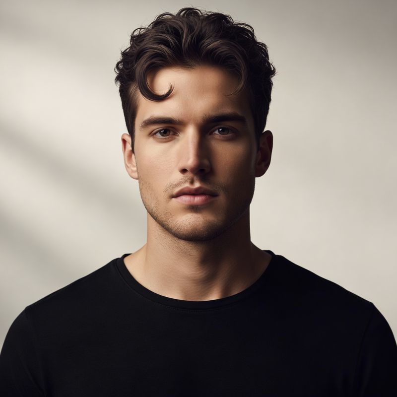 Men's longer wavy hairstyle preview