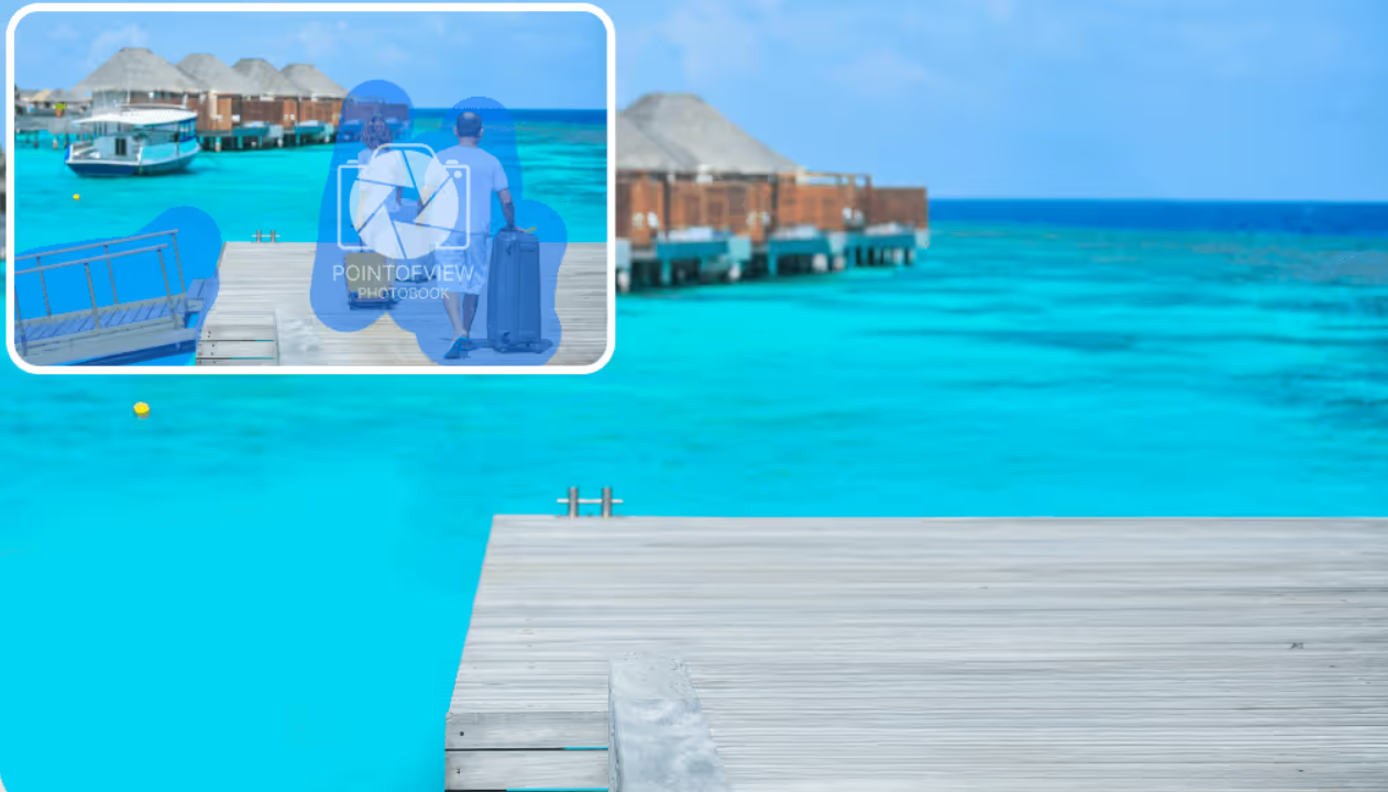 Complex travel image cleanup example with a selected overlay