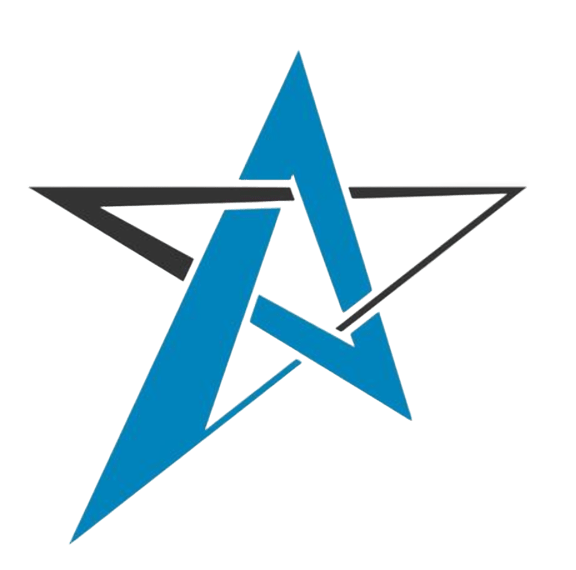 Blue star logo tested on a light background