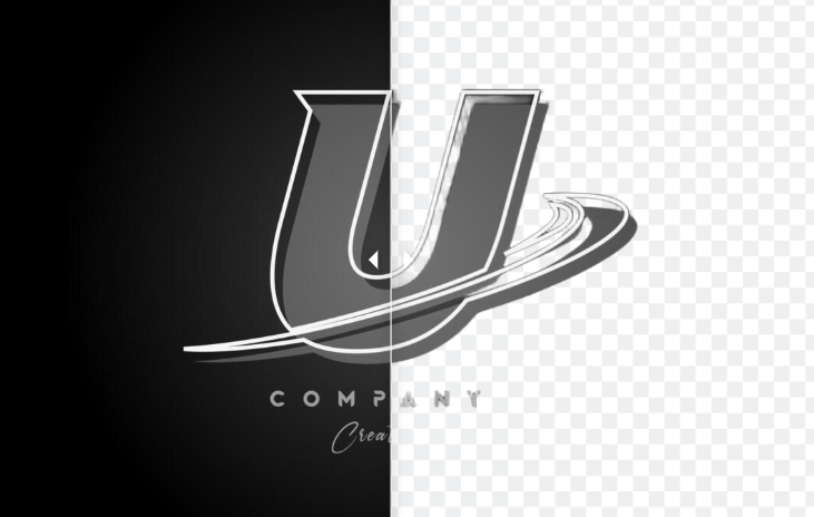 Logo before and after its dark background is removed