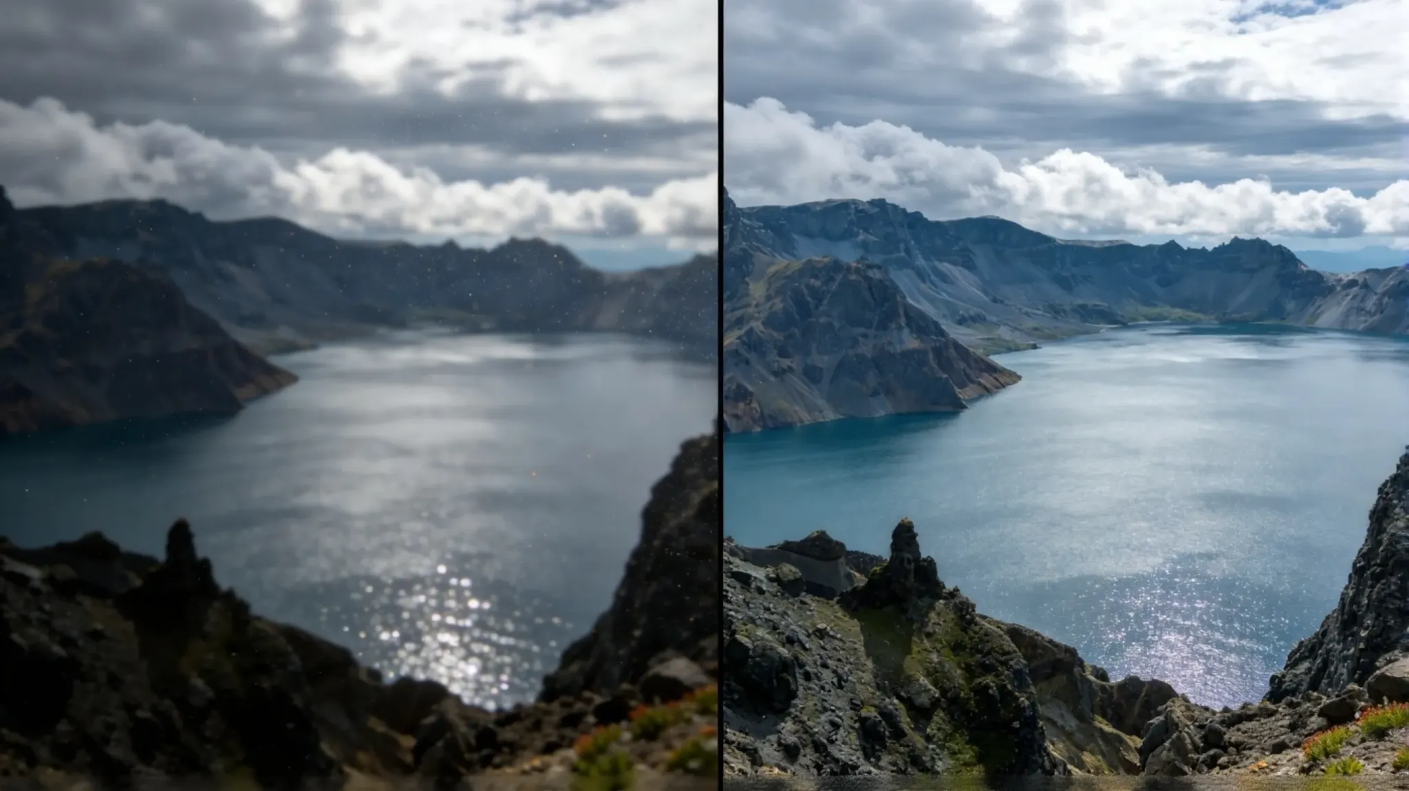 Landscape photo enhanced with improved clarity and color balance