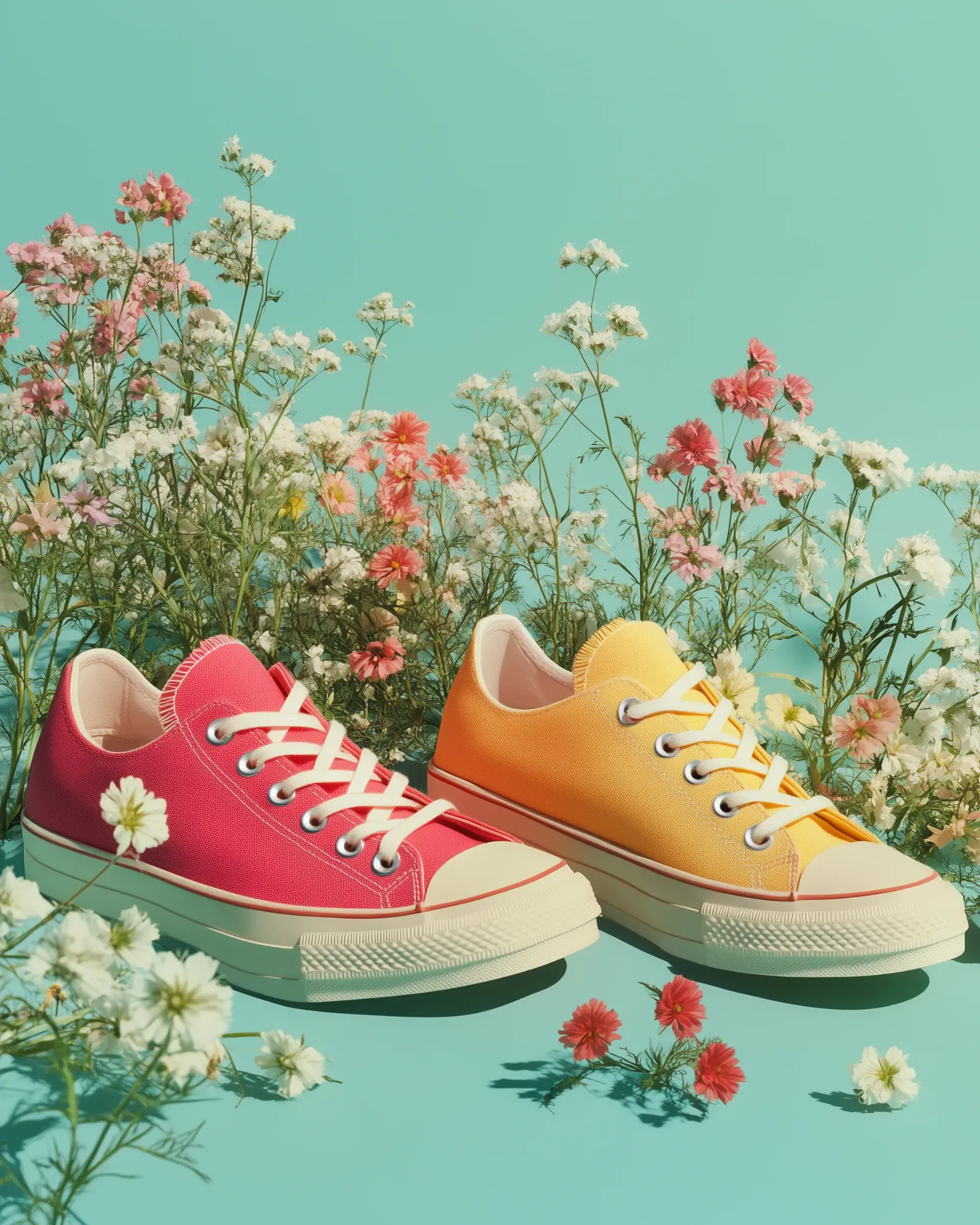 Colorful shoes product photo for responsible enhancement